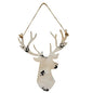 Distressed White Metal Hanging Deer Head  11" (Pack of 4)