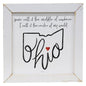 Center of My World  Ohio Print 12" Sq White Frame