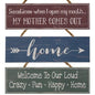 Wooden Sign w/Rope Hanger 4" x 12" Assorted (Pack of 4)