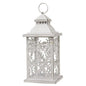 White Ornate Lantern 5.5" x 12"