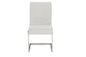 Baxton Studio Toulan Modern and Contemporary White Faux Leather Upholstered Stainless Steel Dining Chair (Set of 2)