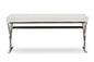 Baxton Studio Herald Modern and Contemporary Stainless Steel and White Faux Leather Upholstered Rectangle Bench