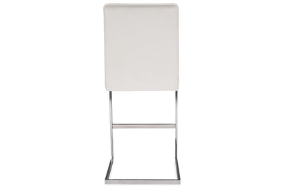 Baxton Studio Toulan Modern and Contemporary White Faux Leather Upholstered Stainless Steel Barstool (Set of 2)