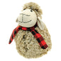 Plush Furry Sheep w/Red & Black Plaid Scarf Large
