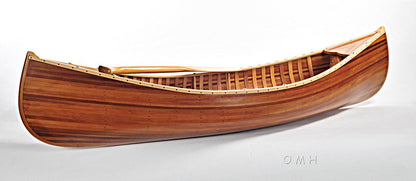 Wooden Canoe With Ribs Matte Finish- 6'L