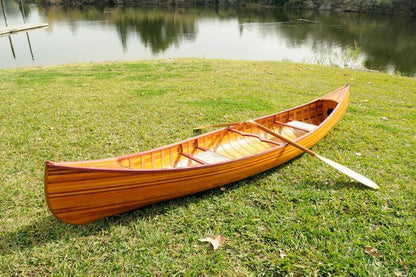 Wooden Canoe With Ribs Curved Bow 12 ft