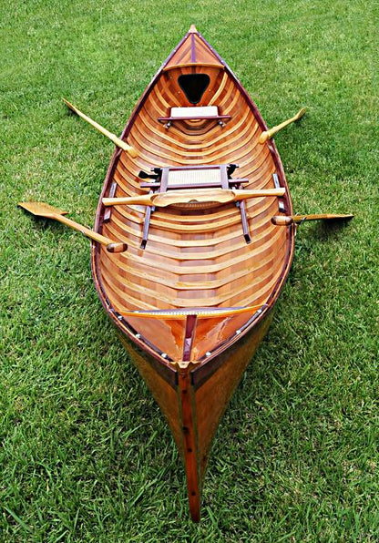 Traditional Wooden Canoe With Ribs