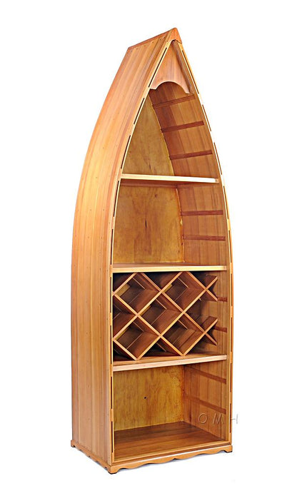 Wooden Canoe Wine Shelf