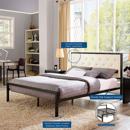 Mia Fabric Queen Bed by Modway