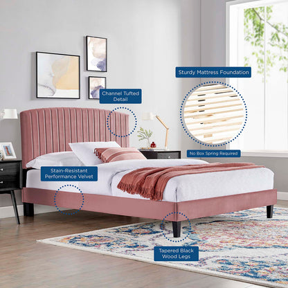 Alessi Performance Velvet Queen Platform Bed by Modway