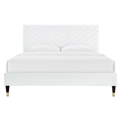 Roxanne Performance Velvet Queen Platform Bed by Modway