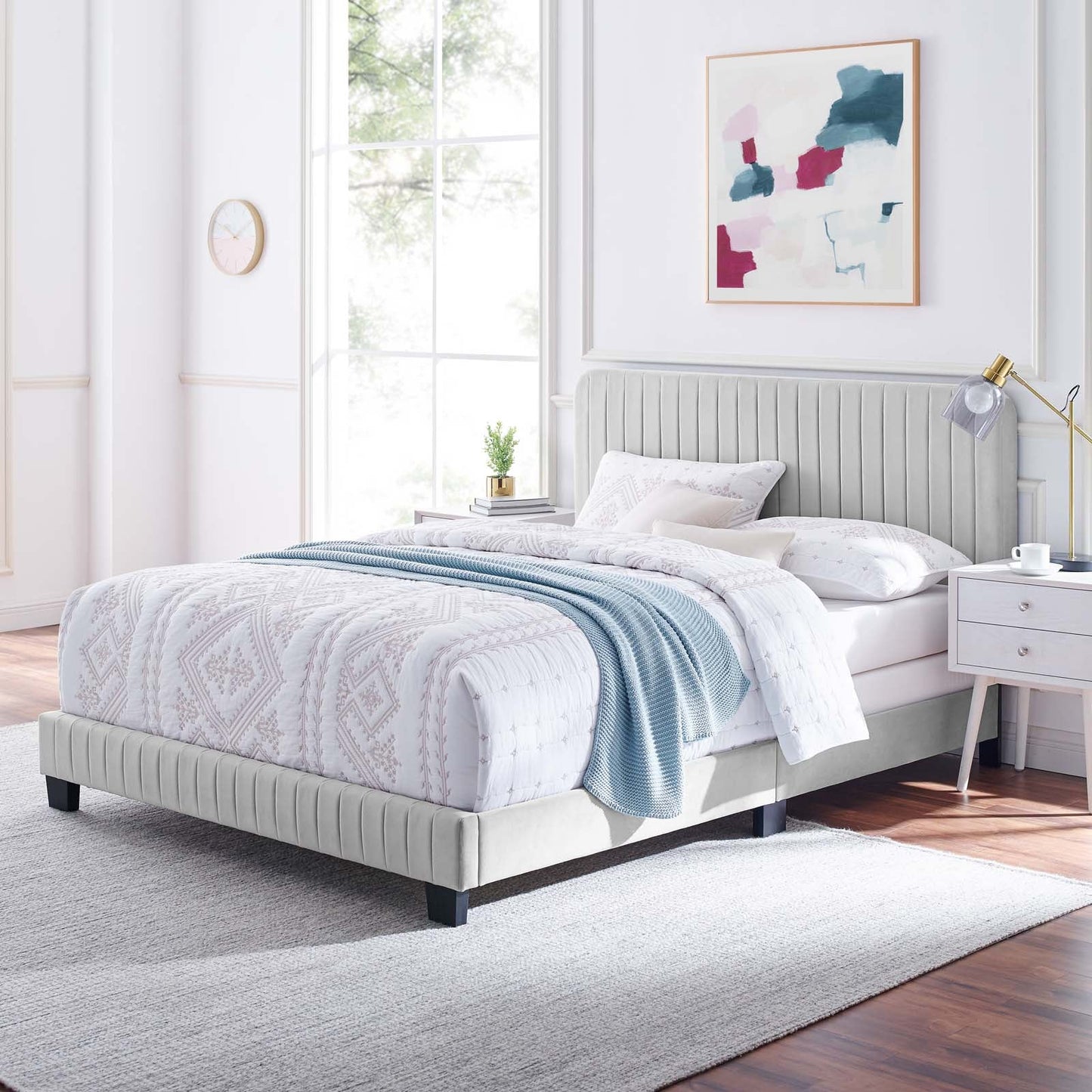 Celine Channel Tufted Performance Velvet King Bed by Modway