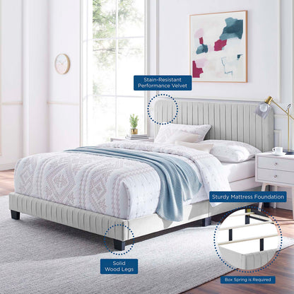 Celine Channel Tufted Performance Velvet Queen Bed by Modway