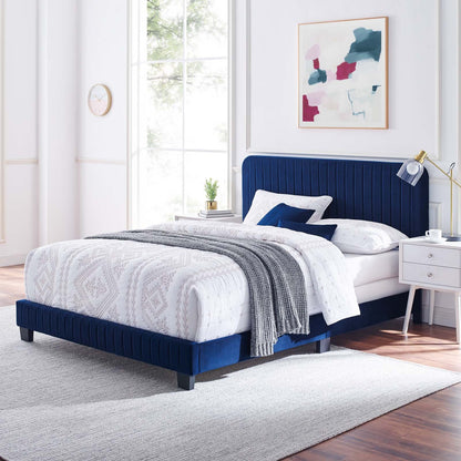 Celine Channel Tufted Performance Velvet Queen Bed by Modway
