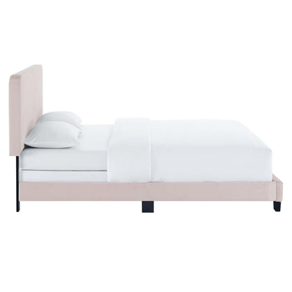 Celine Channel Tufted Performance Velvet Queen Bed by Modway