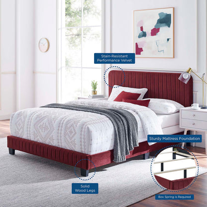 Celine Channel Tufted Performance Velvet Full Bed by Modway