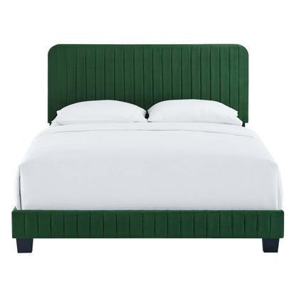 Celine Channel Tufted Performance Velvet King Platform Bed by Modway