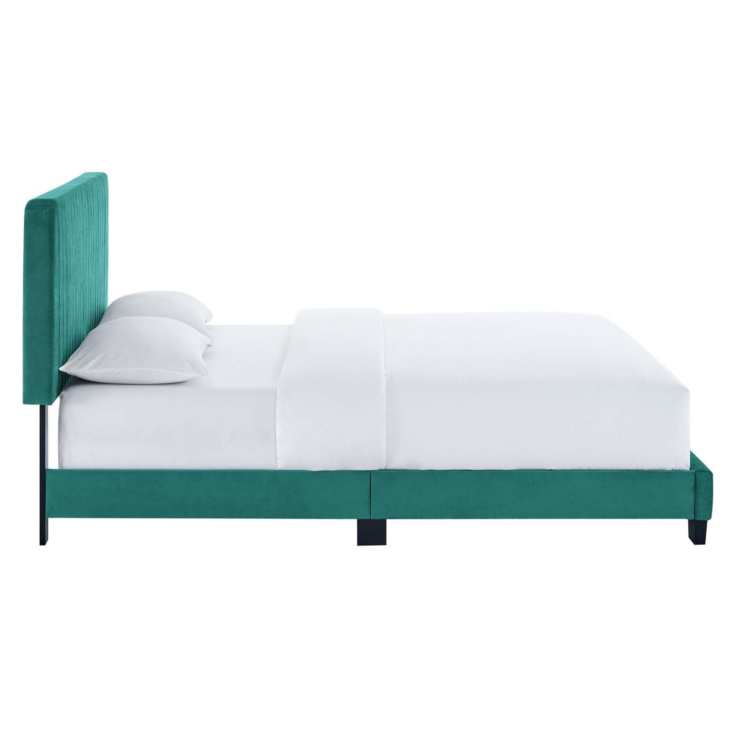 Celine Channel Tufted Performance Velvet King Platform Bed by Modway