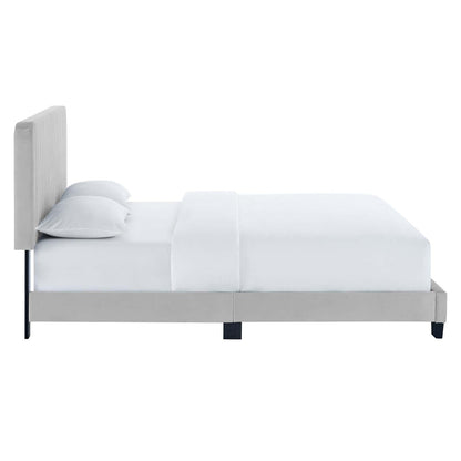 Celine Channel Tufted Performance Velvet Queen Platform Bed by Modway
