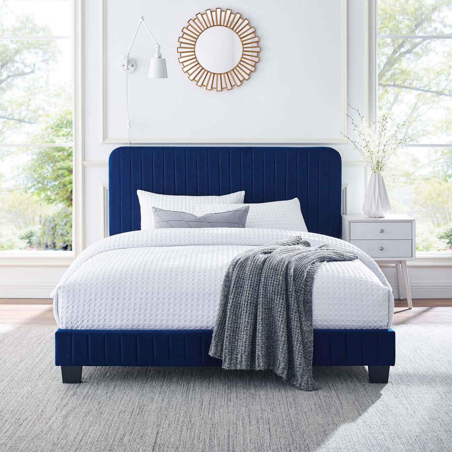 Celine Channel Tufted Performance Velvet Full Platform Bed by Modway
