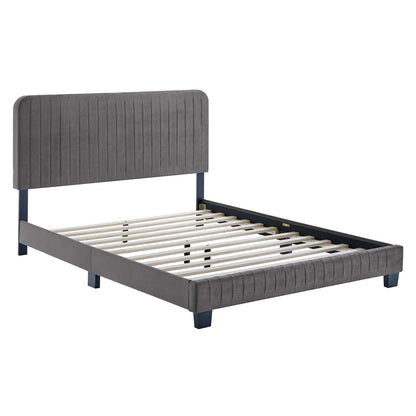 Celine Channel Tufted Performance Velvet Twin Platform Bed by Modway