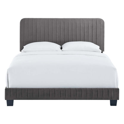 Celine Channel Tufted Performance Velvet Twin Platform Bed by Modway