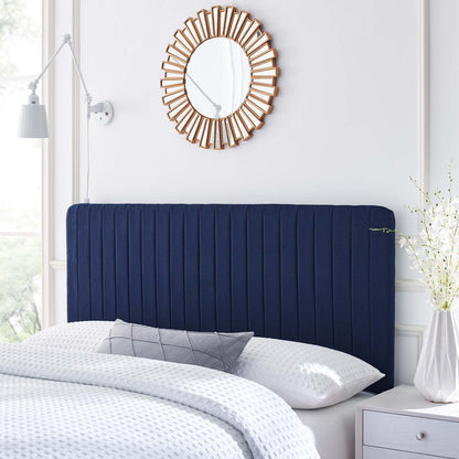 Milenna Channel Tufted Upholstered Fabric Twin Headboard by Modway