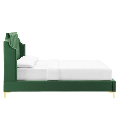 Daniella Performance Velvet Queen Platform Bed by Modway
