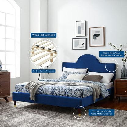 Aurora Performance Velvet Queen Bed by Modway