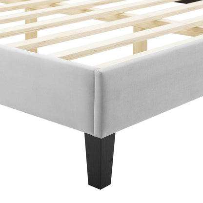 Current Performance Velvet Twin Platform Bed in Li
