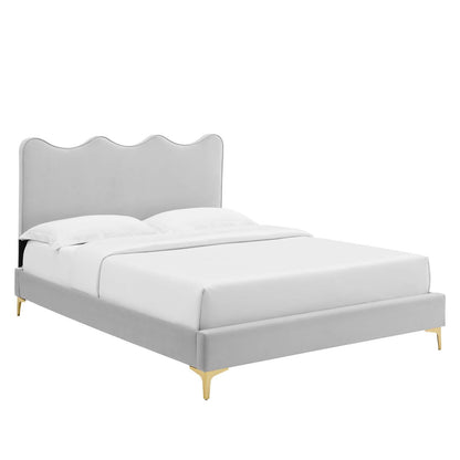 Current Performance Velvet Full Platform Bed by Modway