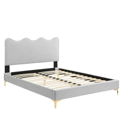 Current Performance Velvet Full Platform Bed by Modway