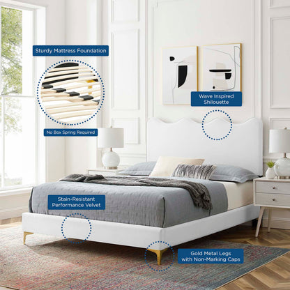 Current Performance Velvet Full Platform Bed by Modway