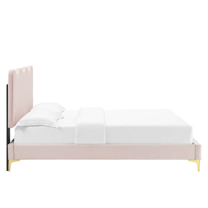 Current Performance Velvet Queen Platform Bed by Modway