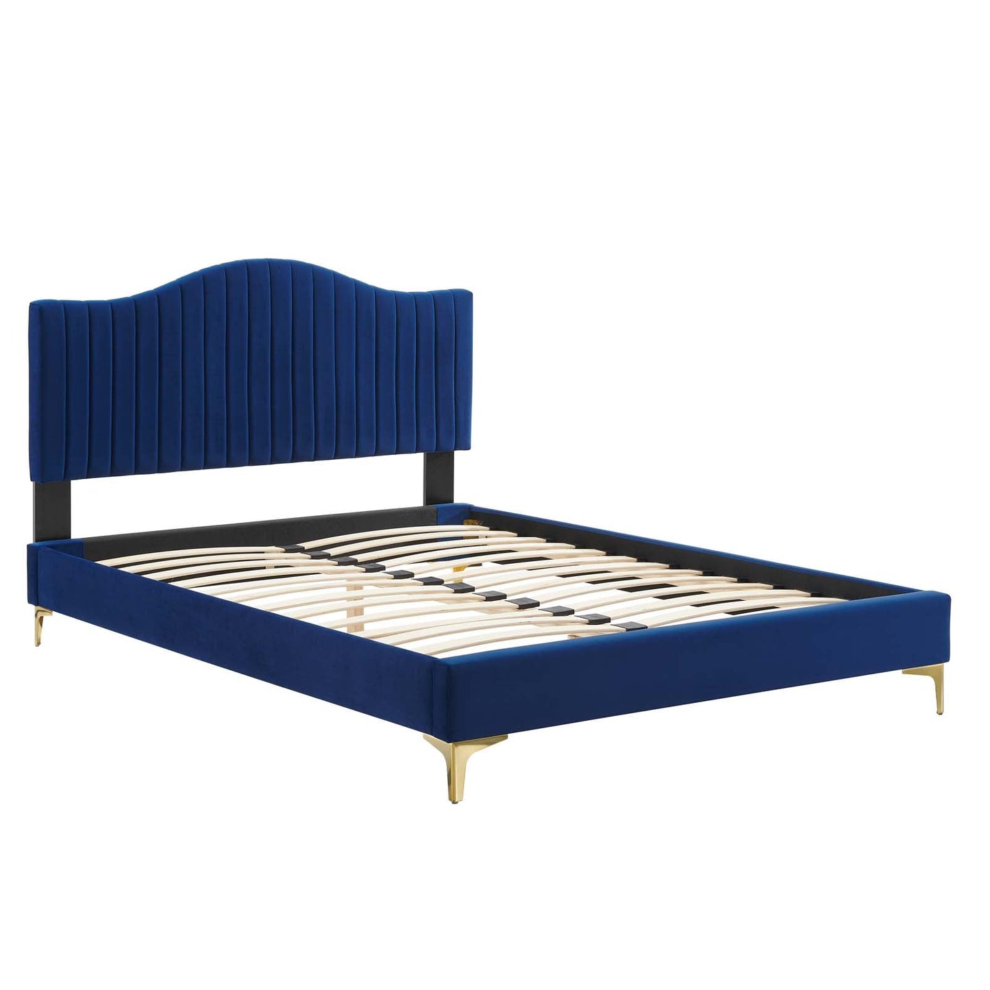Juniper Channel Tufted Performance Velvet Queen Platform Bed by Modway