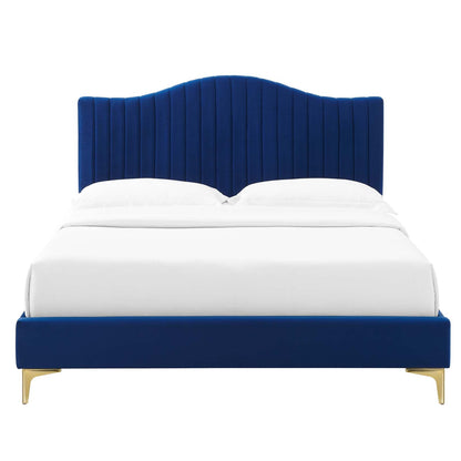 Juniper Channel Tufted Performance Velvet Queen Platform Bed by Modway