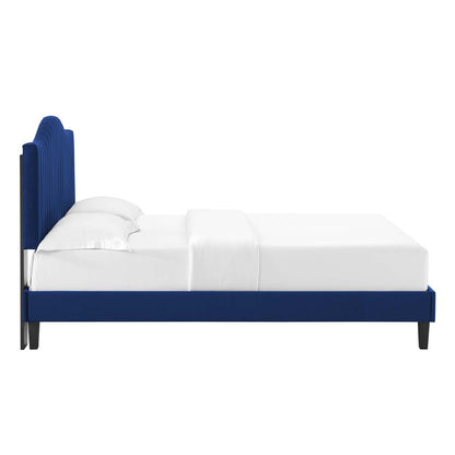 Juniper Channel Tufted Performance Velvet Queen Platform Bed by Modway