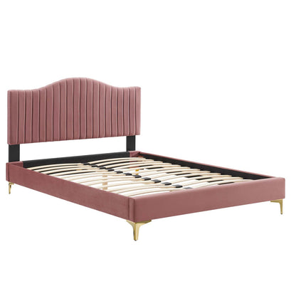 Juniper Channel Tufted Performance Velvet Twin Platform Bed by Modway