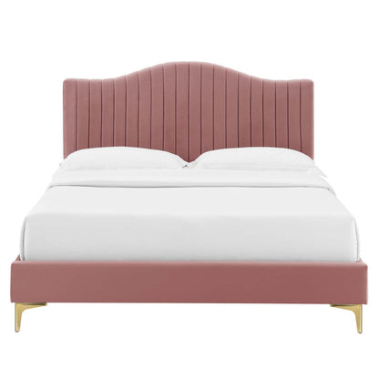 Juniper Channel Tufted Performance Velvet Twin Platform Bed by Modway