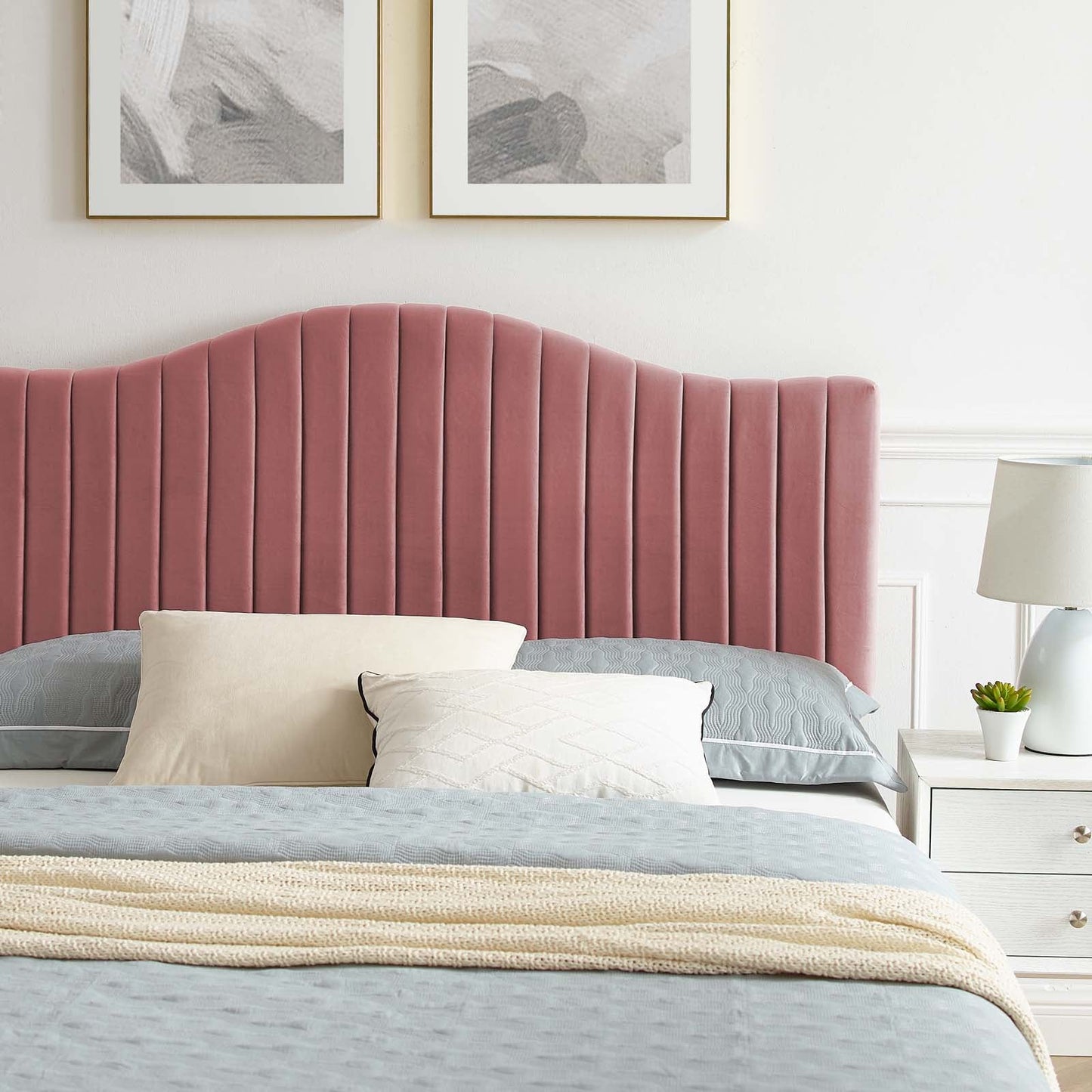 Juniper Channel Tufted Performance Velvet King Platform Bed by Modway
