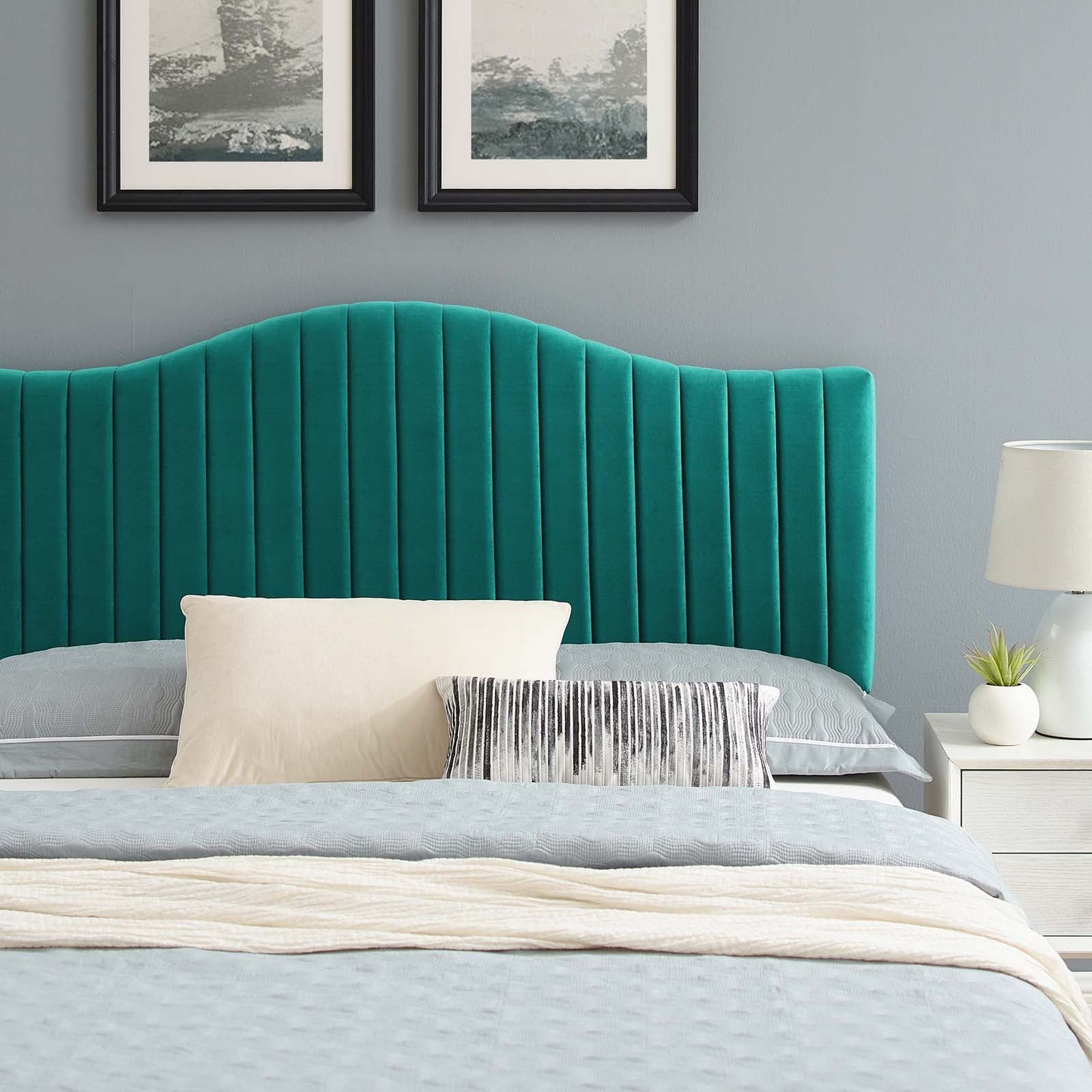 Juniper Channel Tufted Performance Velvet King Platform Bed by Modway