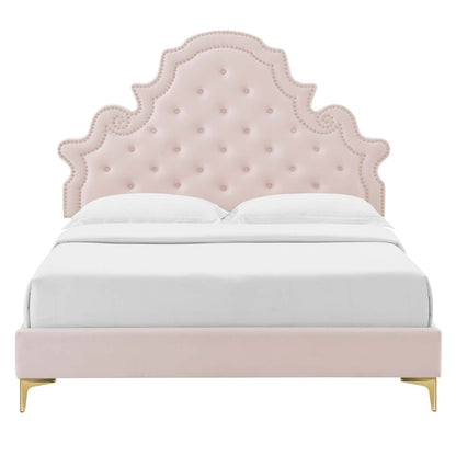 Gwyneth Tufted Performance Velvet Queen Platform Bed by Modway