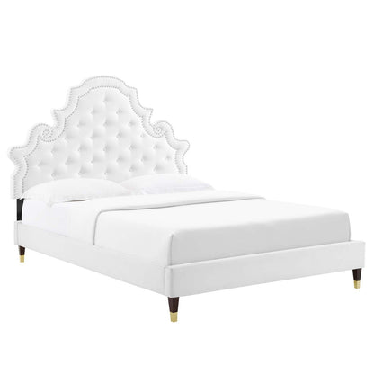 Gwyneth Tufted Performance Velvet Queen Platform Bed by Modway