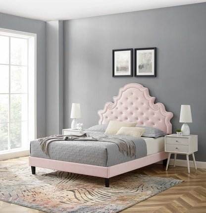 Gwyneth Tufted Performance Velvet Queen Platform Bed by Modway