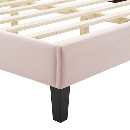 Amber Performance Velvet Queen Platform Bed by Modway