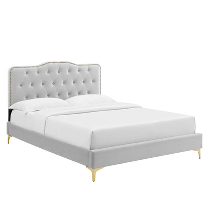 Amber Tufted Performance Velvet Twin Platform Bed by Modway