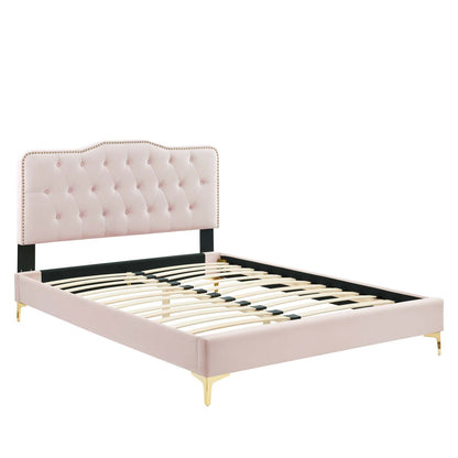 Amber Tufted Performance Velvet Twin Platform Bed by Modway