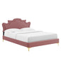 Neena Performance Velvet Twin Bed in Dusty Rose