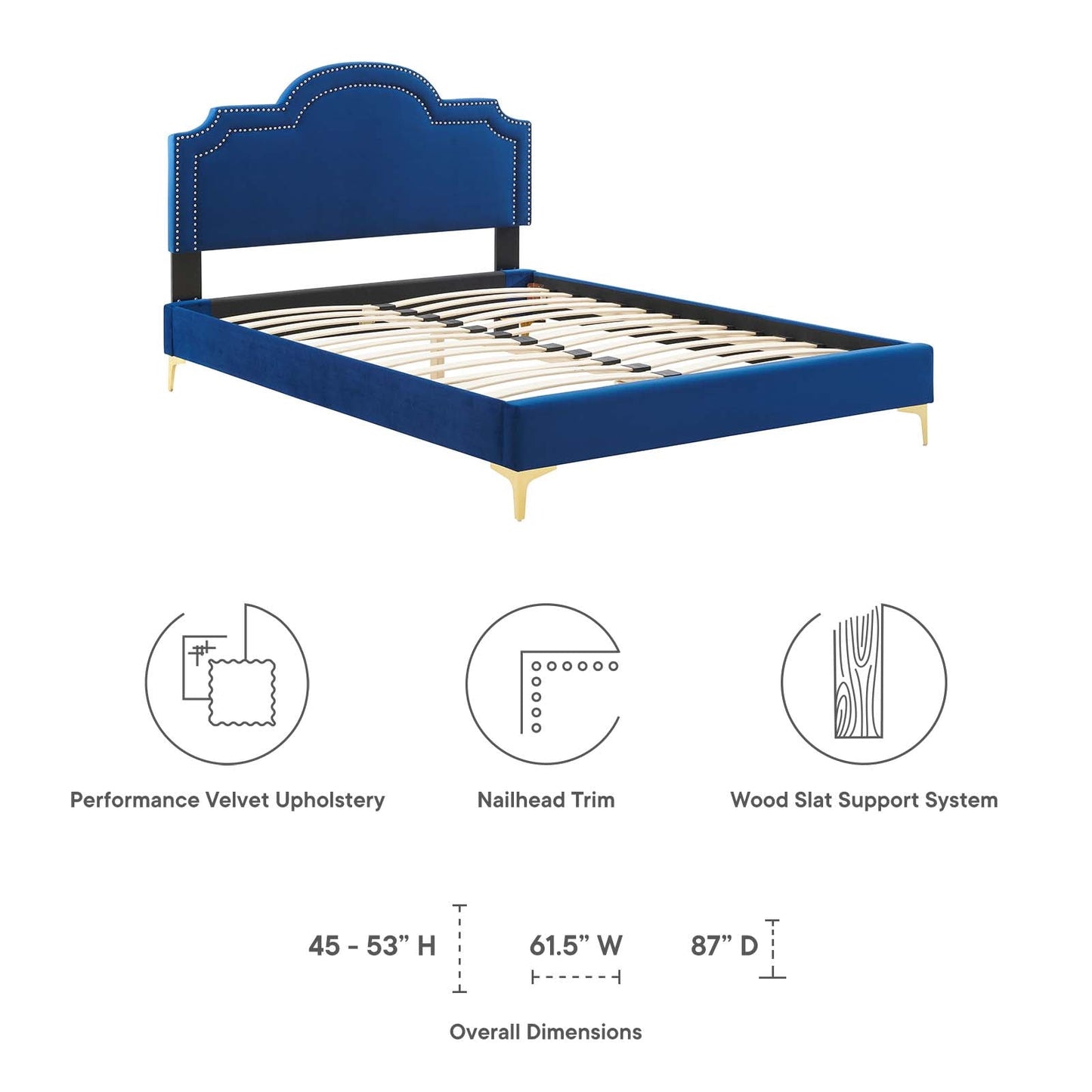Aviana Performance Velvet Queen Bed by Modway