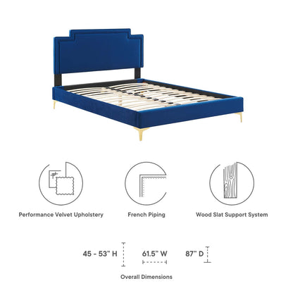 Liva Performance Velvet Queen Bed by Modway
